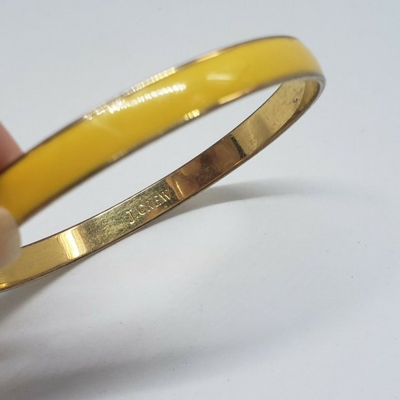 J CREW GOLD TONE YELLOW ENAMEL BANGLE BRACELET - Picture 7 of 7
